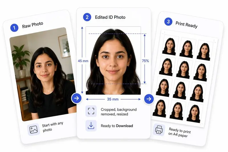 Processed ID photo ready for printing